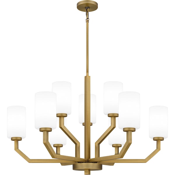 Quoizel Cavalier Chandelier 9 Lights Aged Brass CVR5034AB - main